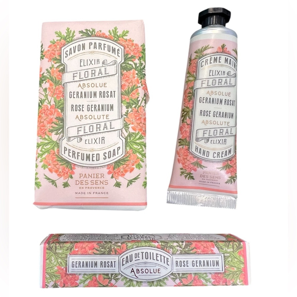 Panier Des Sens Rose Geranium Set of Three Individual Pieces